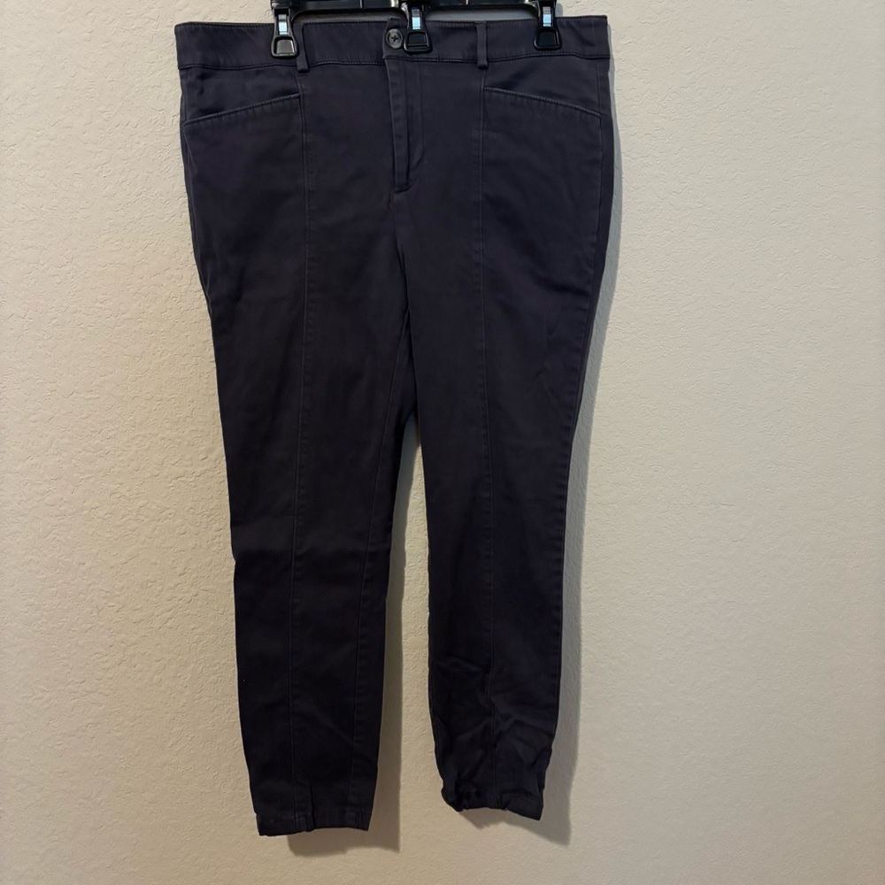Ann Taylor Loft Women’s Grey Skinny Ankle Pants, High Rise, Pockets, 14 Petite